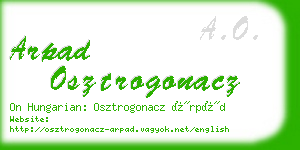 arpad osztrogonacz business card